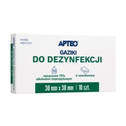 Gaziki Do Dezynfekcji Nasączone Alkoholem Alcohol Pad, 10 Sztuk 30X30Mm