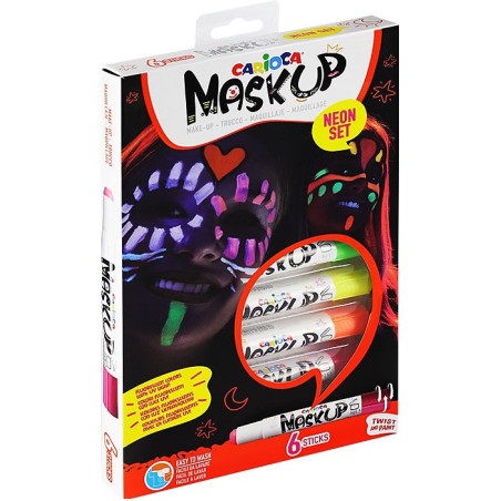 Kredki Do Twarzy Carioca Maskup Neon 6 Kolorów