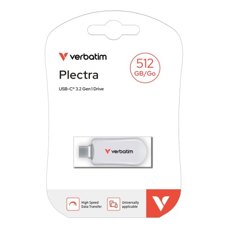 Pamięć Flash Usb-C Stick 512 Gb Verbatim Plectra Biała