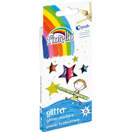 Flamastry Brokatowe Fiorello 6 Kolorów