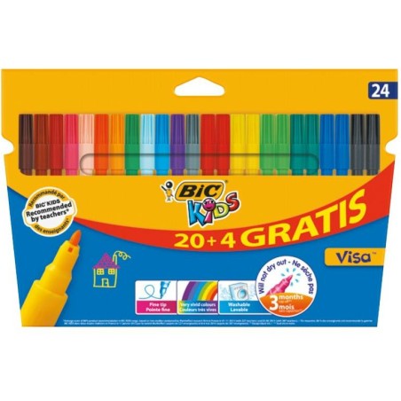 Flamastry Bic Kids Visa 24 Kolory