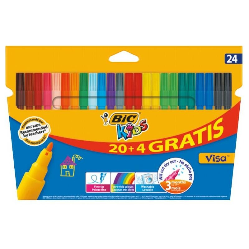 Flamastry Bic Kids Visa 24 Kolory