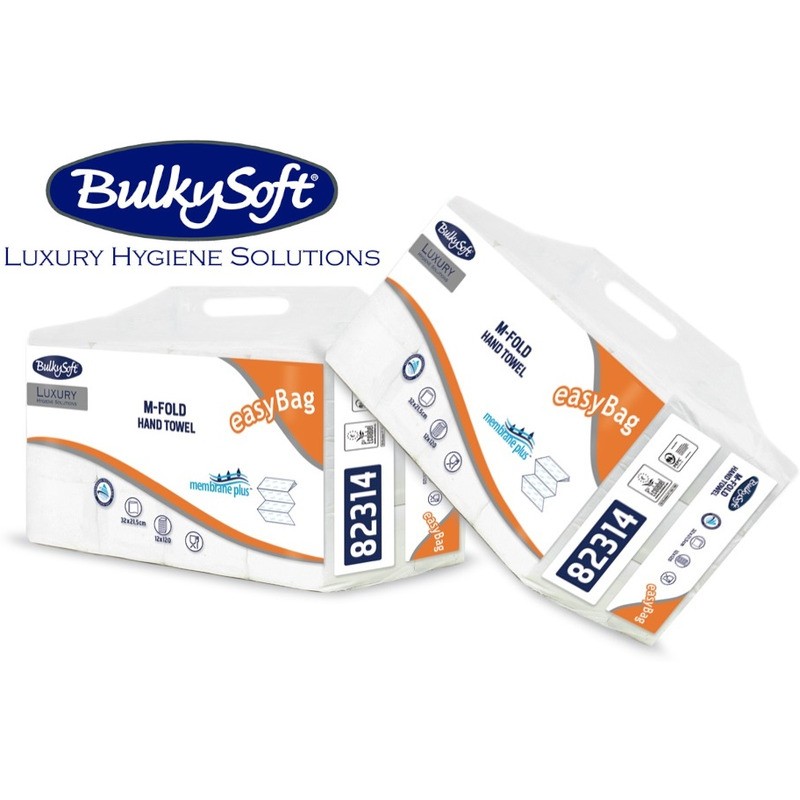 Ręczniki Składane Bulkysoft Luxury M-Fold 3W Celuloza Białe (21X120)