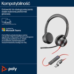 Przewodowe Słuchawki Hp Poly Blackwire 8225 Usb-C/A