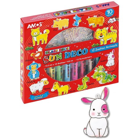 Farby Witrażowe Amos Sun Deco 10.5Ml X10 Kolorów