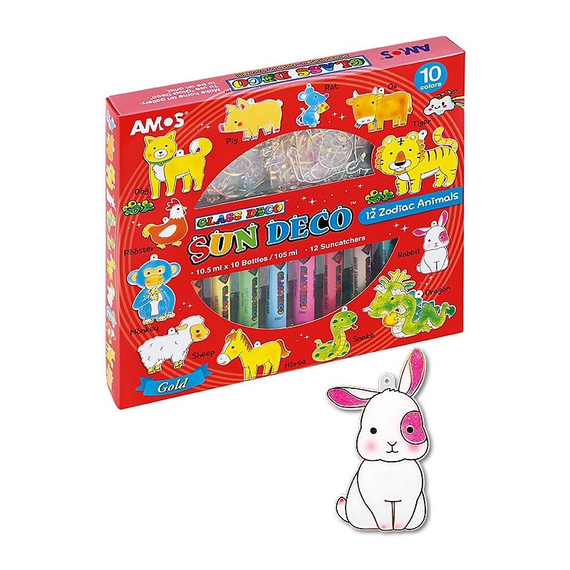 Farby Witrażowe Amos Sun Deco 10.5Ml X10 Kolorów