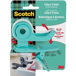 Podajnik Do Taśmy Biurowej Scotch Clip&Twist C-19 (+ Taśma) Zielony