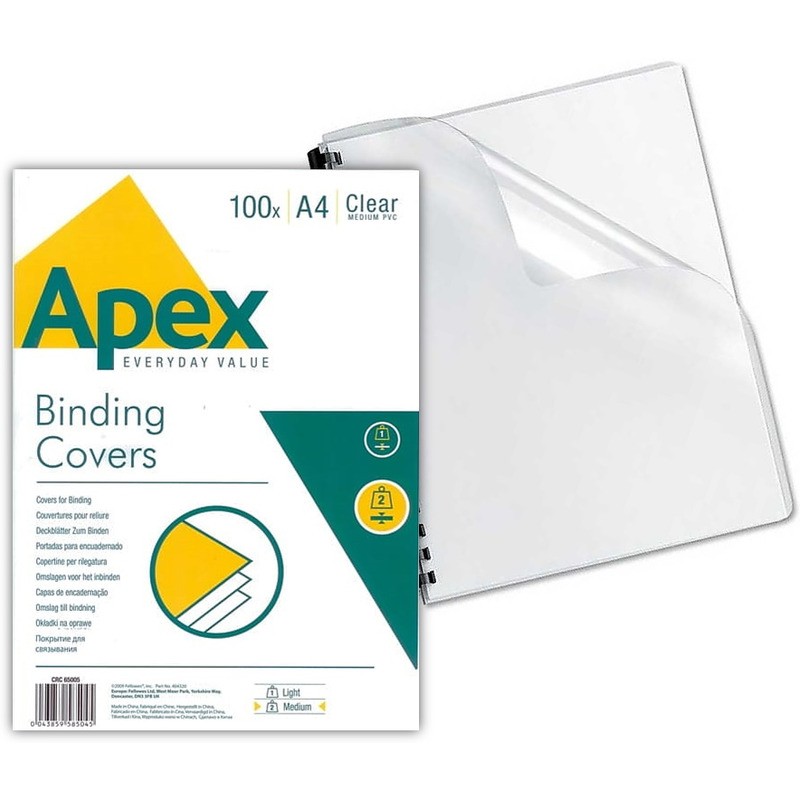 Okładki Do Bindownicy Apex A4/200Μm Transparentne (100)
