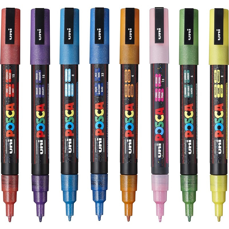 Marker Z Farbą Plakatową Uni Posca Pc-3Ml Brokatow