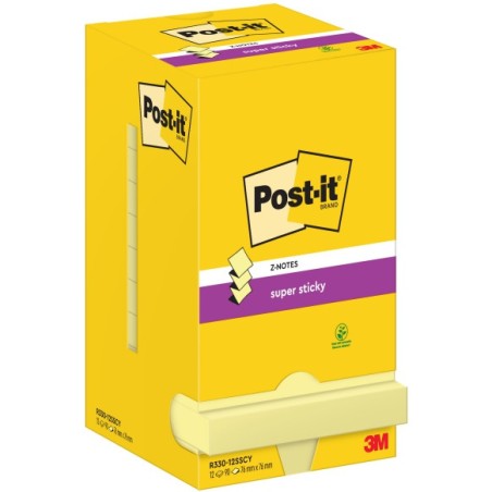 Karteczki Post-It Super Sticky Z-Notes 76X76Mm (R330-12Sscy) Żółte (12X90)