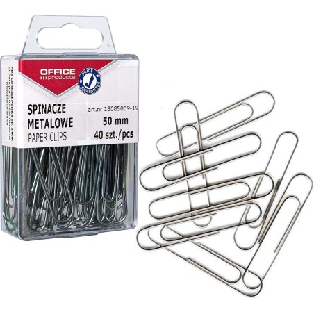 Spinacze Metalowe Office Products, Gładkie, 50Mm,