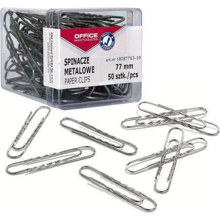 Spinacze Metalowe Office Products, 77Mm, W Pudełku