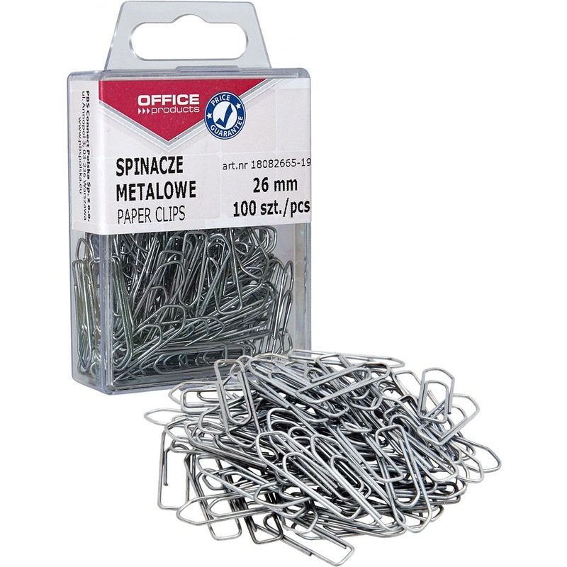 Spinacze Metalowe Office Products, 26Mm, W Pudełku