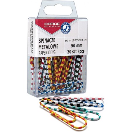Spinacze Metalowe Office Products Zebra, Powlekane