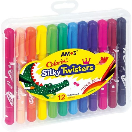 Kredki Wykręcane Amos Silky Twisters 12 Kolorów
