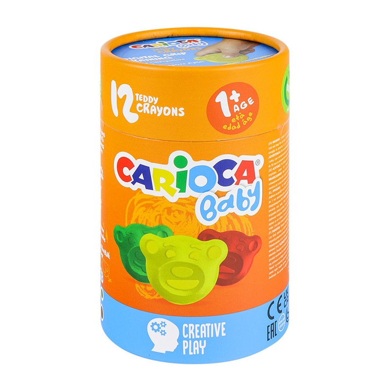 Kredki Świecowe Carioca Baby Teddy 12 Kolorów