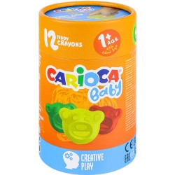 Kredki Świecowe Carioca Baby Teddy 12 Kolorów