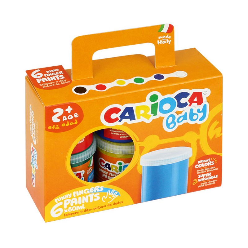 Farba Do Malowania Palcami Carioca Baby 80Ml X6 Kolorów