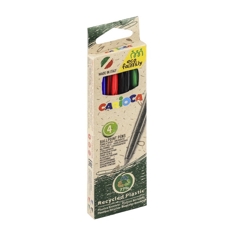 Długopisy Carioca Ecofamily 4 Kolory