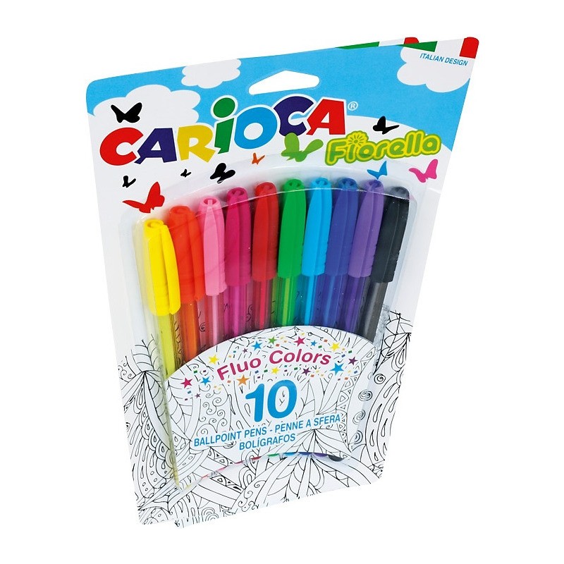 Długopisy Carioca Fiorella 10 Kolorów