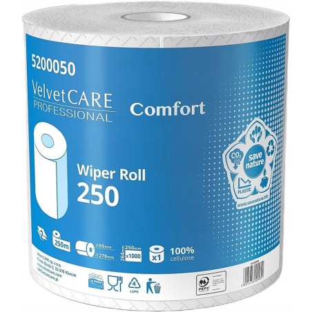 Czyściwo W Rolce Velvet Care Comfort 250M 2W Celuloza Białe
