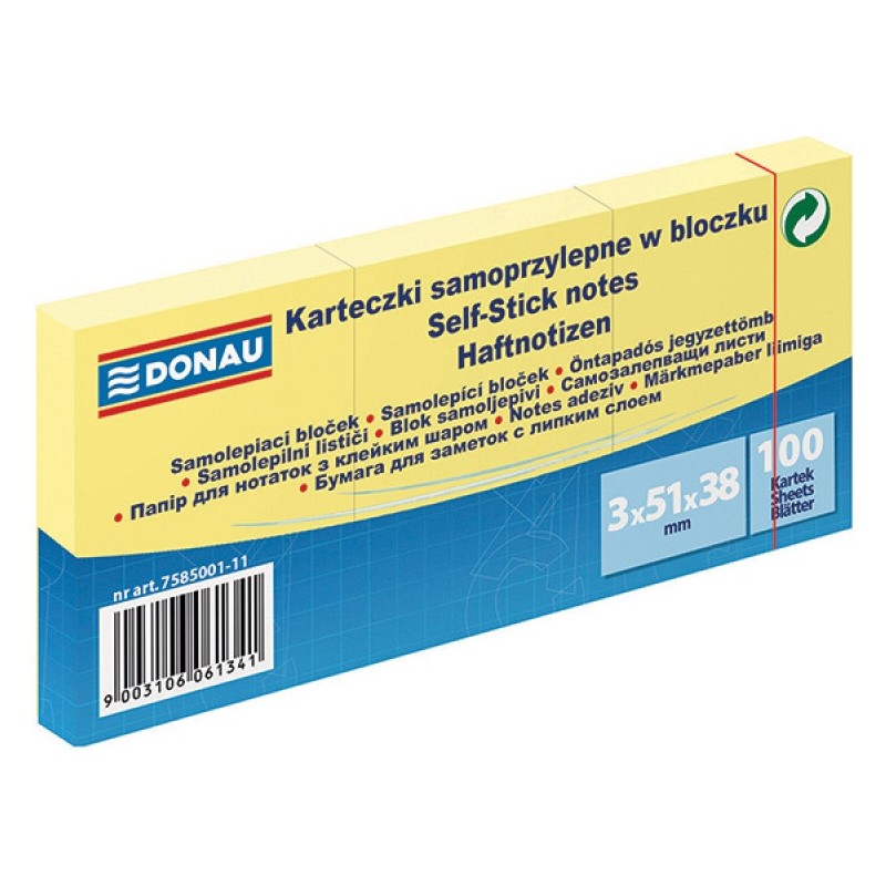 Karteczki Donau 38X51Mm Jasnożółte (3X100)
