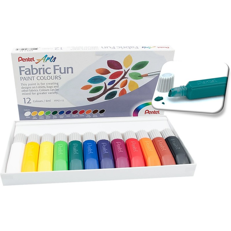 Farby Do Tkanin Pentel Fabric Fan 12 Kolorów