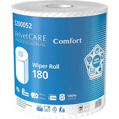 Czyściwo W Rolce Velvet Care Professional 180M 2W Celuloza Białe