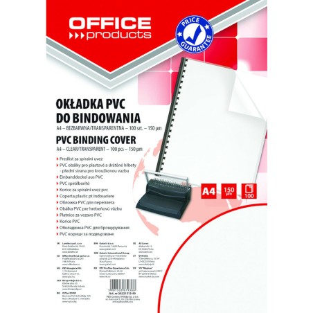 Okładki Do Bindownicy Office Products A4/150Μm Transparentne (100)