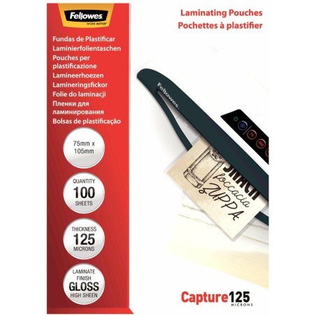 Folia Laminacyjna Fellowes 75X105Mm/125Μm Błyszczaca (100)
