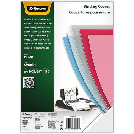 Okładki Do Bindowania Fellowes Smooth A4/180Μm Przezroczyste (100)