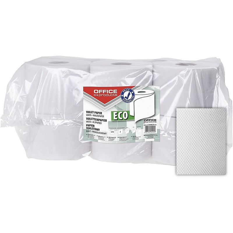Papier Toaletowy Office Products 63M 2W Makulatura Biały (12)
