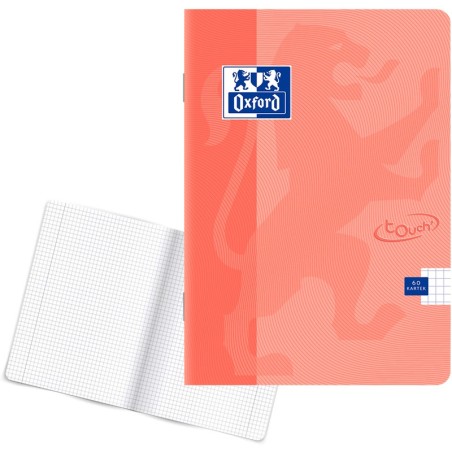Zeszyt Oxford Touch Pastel A5/60K Kratka Koralowy