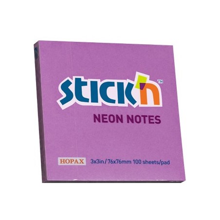 Karteczki Stick'n 76 X 76 Mm Neonowe Kolory (100)