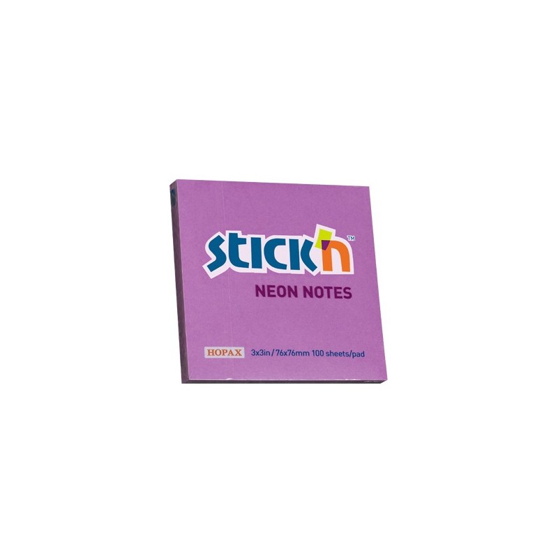 Karteczki Stick'n 76 X 76 Mm Neonowe Kolory (100)