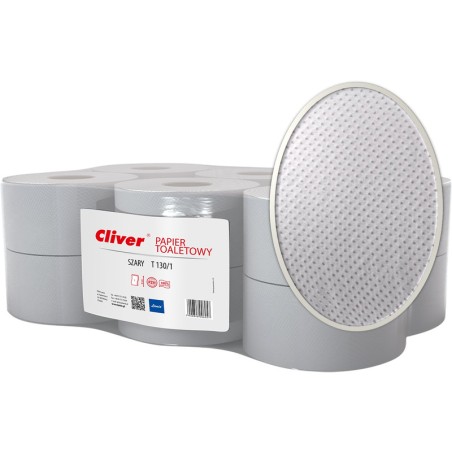 Papier Toaletowy Cliver 130M 1W Makulatura Szary (12)