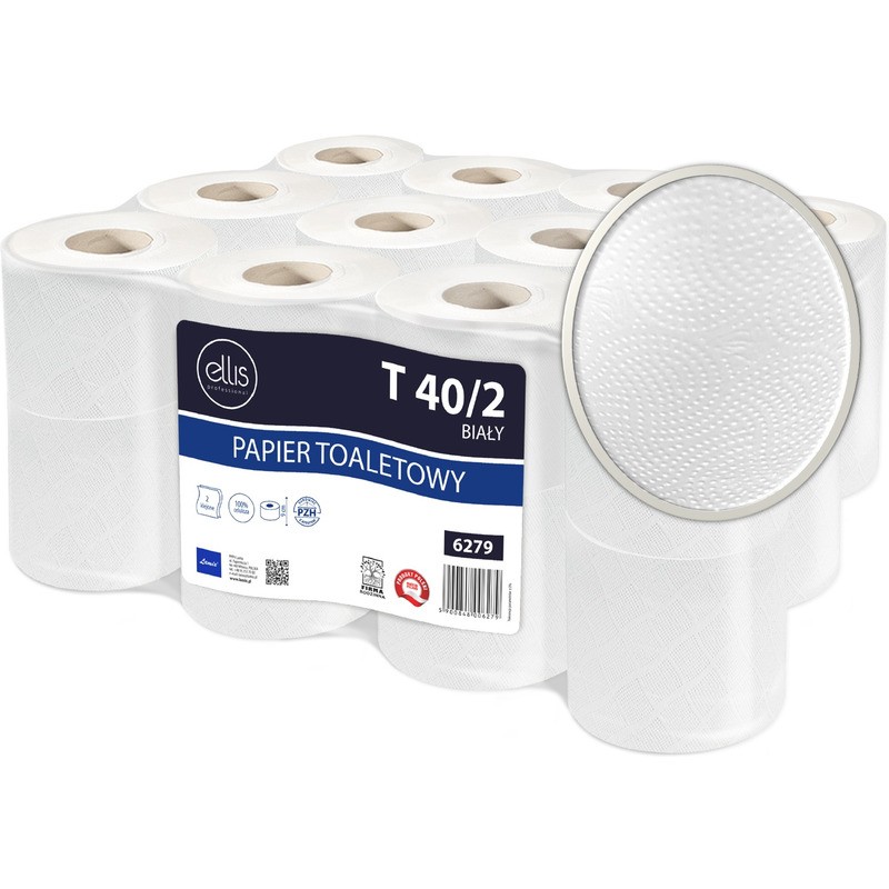 Papier Toaletowy Ellis 40M 2W Celuloza Biały (24)
