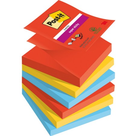 Karteczki Post-It Super Sticky Z-Notes 76X76Mm (R330-6Ss-Play) Mix Kolorów (6X90)