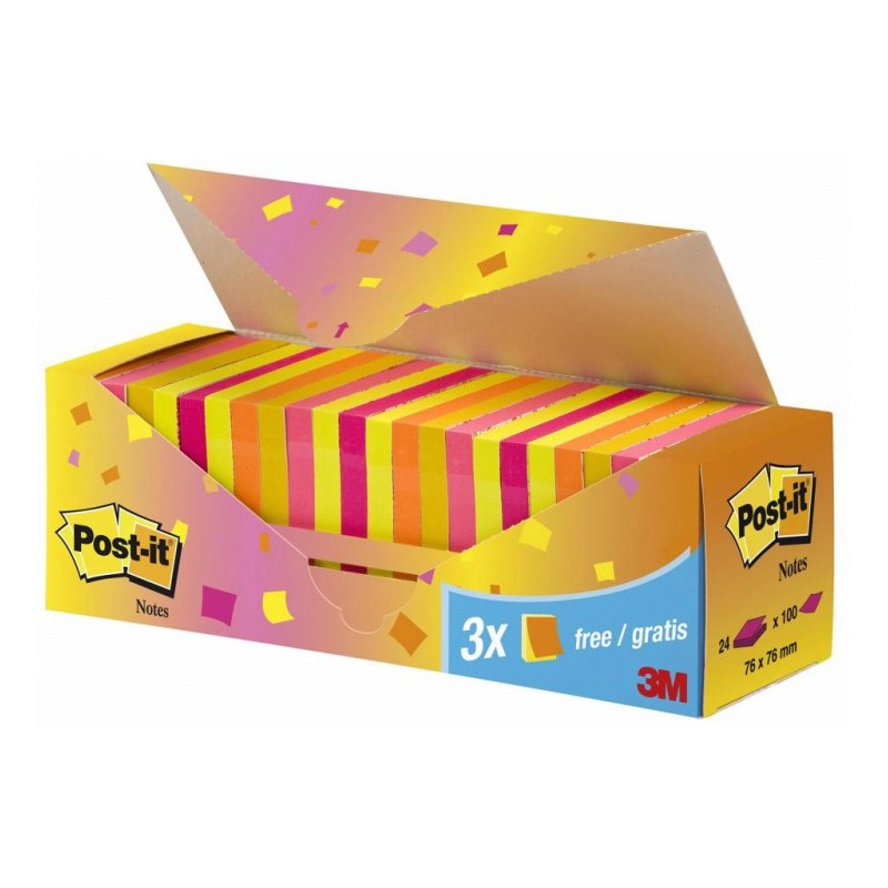 Karteczki Post-It 76X76Mm (654-Np24) Mix Kolorów (24X100)