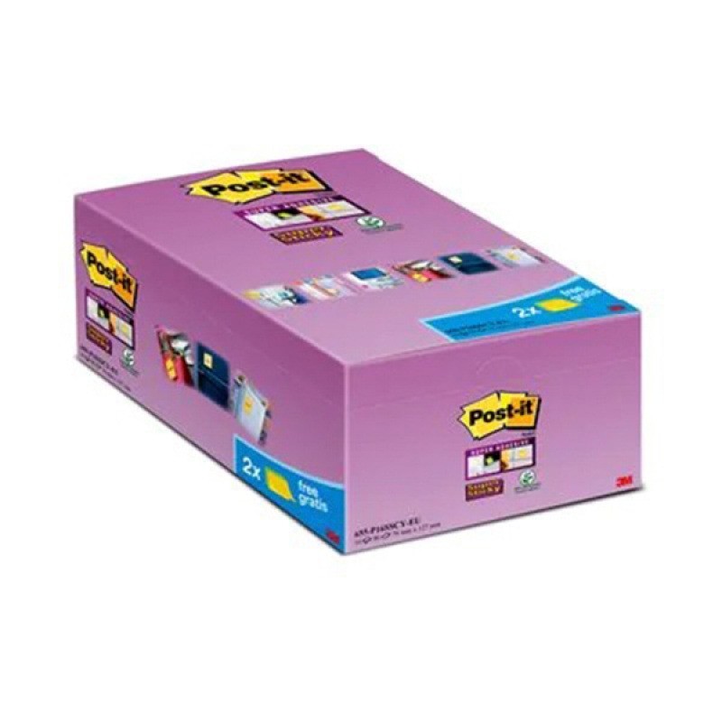 Karteczki Post-It Super Sticky 76X127Mm (655-P16Sscy) Żółte (16X90)