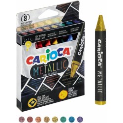Kredki Świecowe Carioca Metallic 8 Kolorów
