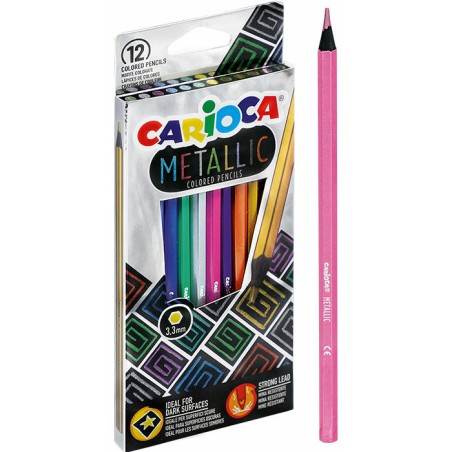 Kredki Ołówkowe Carioca Metallic 12 Kolorów