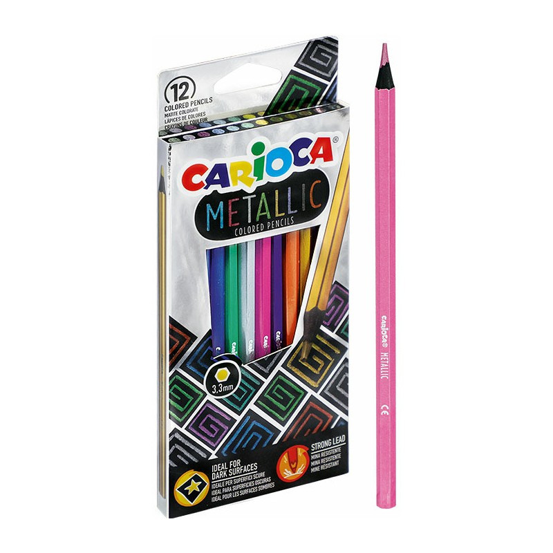 Kredki Ołówkowe Carioca Metallic 12 Kolorów