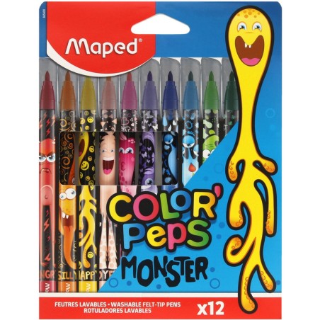 Flamastry Maped Color'peps Monster 12 Kolorów