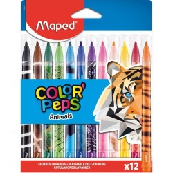 Flamastry Maped Color'peps Animals 12 Kolorów