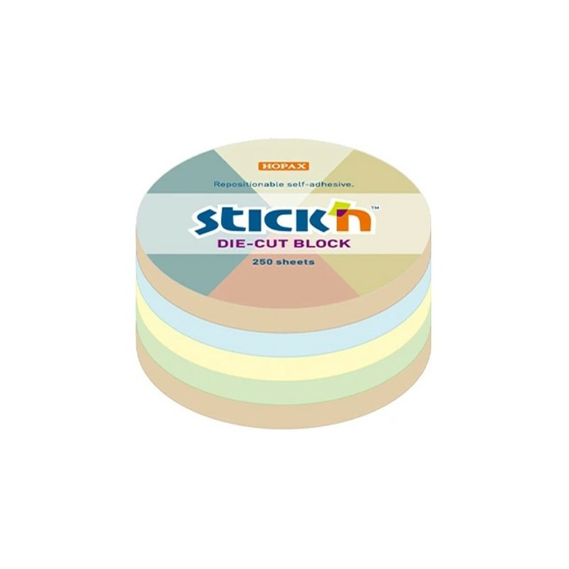 Karteczki Stick'n 67X67Mm Koło 4 Kolory (250)