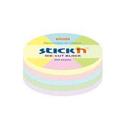 Karteczki Stick'n 67X67Mm Koło 5 Kolorów (250)