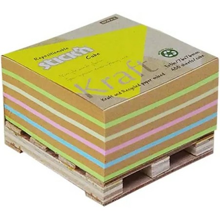 Karteczki Stick'n 76X76Mm Kraft 5 Kolorów (400)