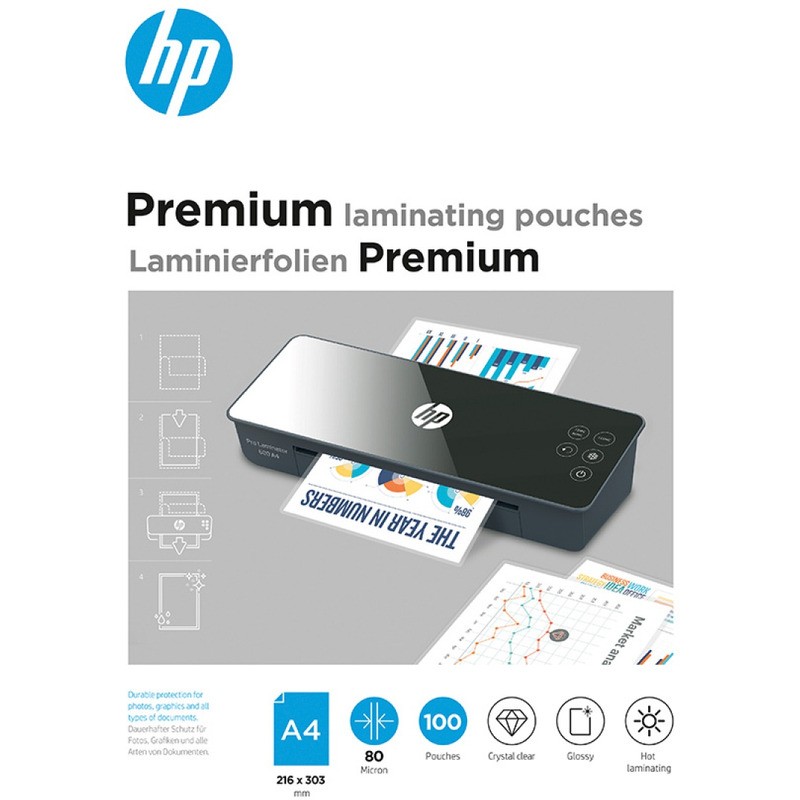 Folia Laminacyjna Hp Premium A4/80Μm Błysk (100)
