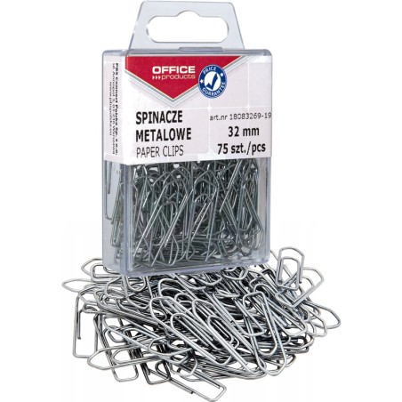 Spinacze Metalowe Office Products, 32Mm, W Pudełku